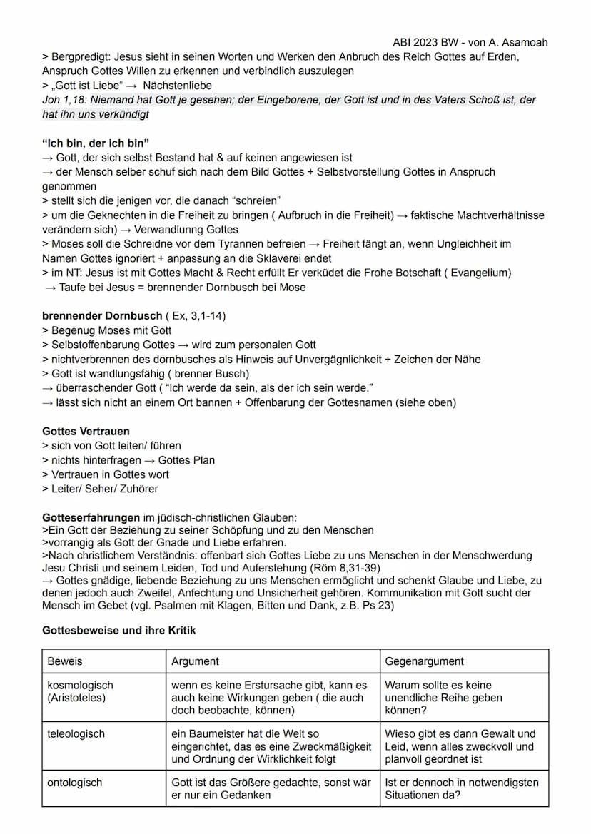 Aufgaben & Herausforderungen der Kirche
Diakonie (Dienste am Nächsten)
RELIGION MÜNDLICHE PRÜFUNG -Lernzettel
> Treue zu Gott & wirksamer Ei