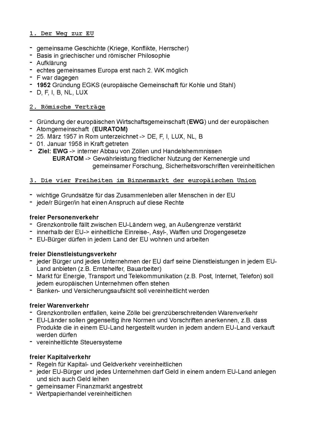 Vertrag von Maastricht einfach erklärt, Vertrag von Lissabon, Vertrag von Amsterdam, Römische Verträge, 4 Freiheiten des Binnenmarktes