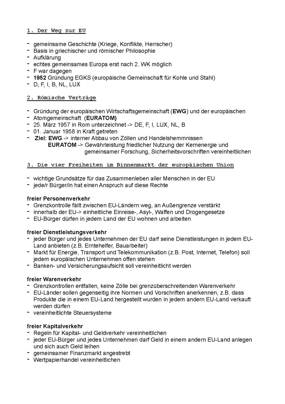 Vertrag von Maastricht einfach erklärt, Vertrag von Lissabon, Vertrag von Amsterdam, Römische Verträge, 4 Freiheiten des Binnenmarktes