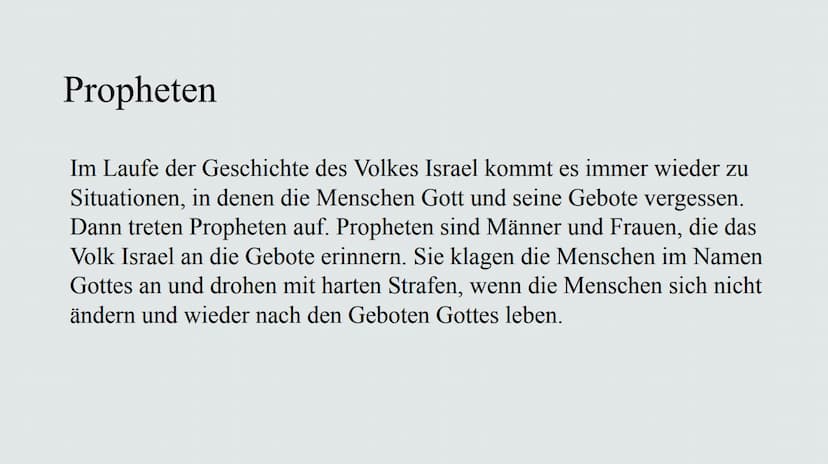 Sample
Footer
Text
Propheten
22.02.23
3/15/23 Propheten
Im Laufe der Geschichte des Volkes Israel kommt es immer wieder zu
Situationen, in d