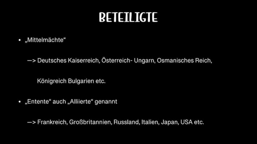 Mana
DER ERSTE WELTKRIEG
PAULA, NAZAN, ELA ,,JETZT VERLÖSCHEN DIE LICHTER IN GANZ
EUROPA. WIR WERDEN SIE NIE WIEDER IN
UNSEREM LEBEN BRENNEN