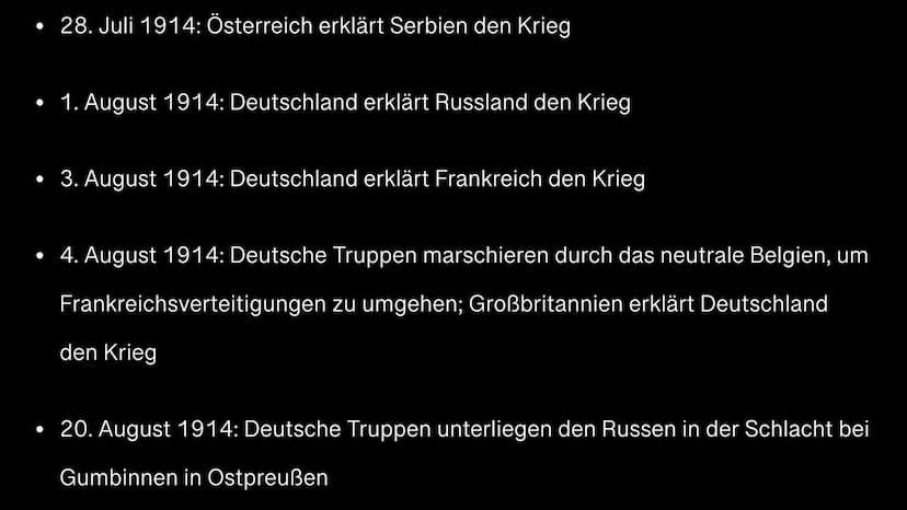Mana
DER ERSTE WELTKRIEG
PAULA, NAZAN, ELA ,,JETZT VERLÖSCHEN DIE LICHTER IN GANZ
EUROPA. WIR WERDEN SIE NIE WIEDER IN
UNSEREM LEBEN BRENNEN