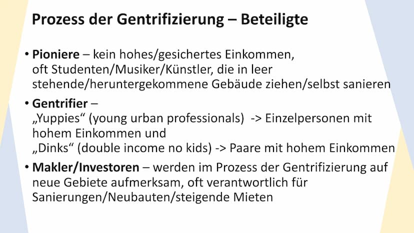 Gentrifizierung
Raum Berlin
— THEMEN
Begriffsdefinition & Hintergrund
Prozess der Gentrifizierung
Gentrifizierung im Raum Berlin
Maßnahmen W