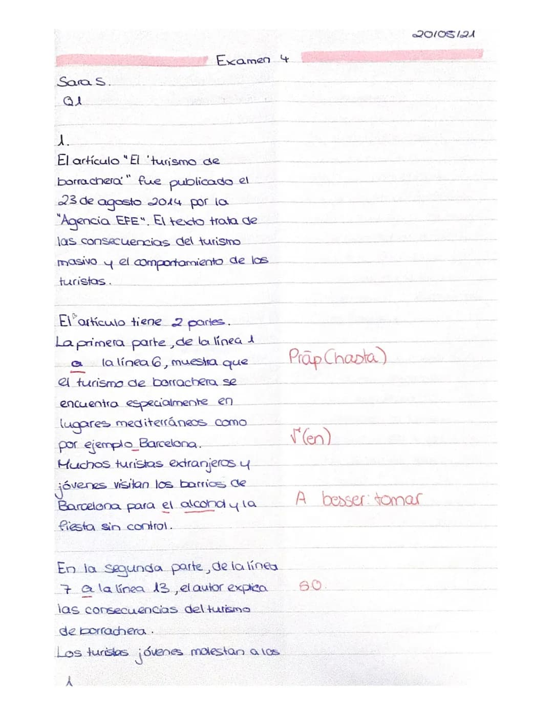 Sara S.
Erwartungshorizont Klausur SQ1 (Re,Wt, STE)
20.05.2021
Klausurteil A: Teilleistungen-Kriterien (Schreiben/Leseverstehen Integriert) 
