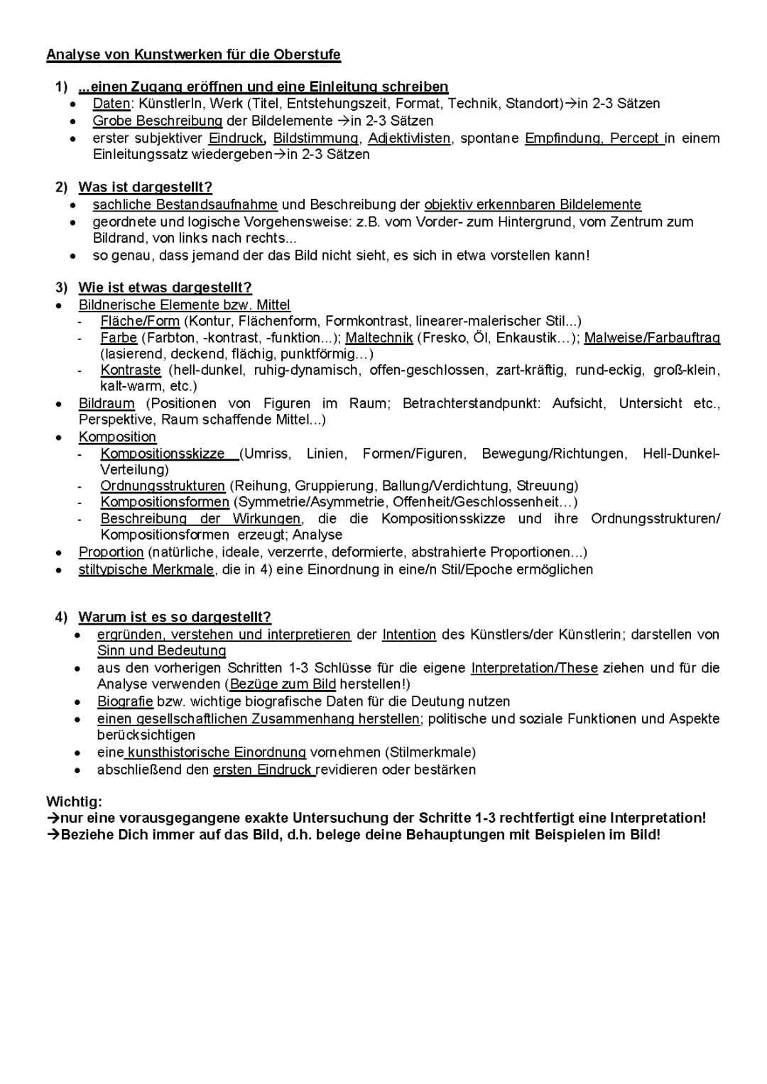 Bildanalyse Kunst Beispiele und Formulierungshilfen für die Oberstufe