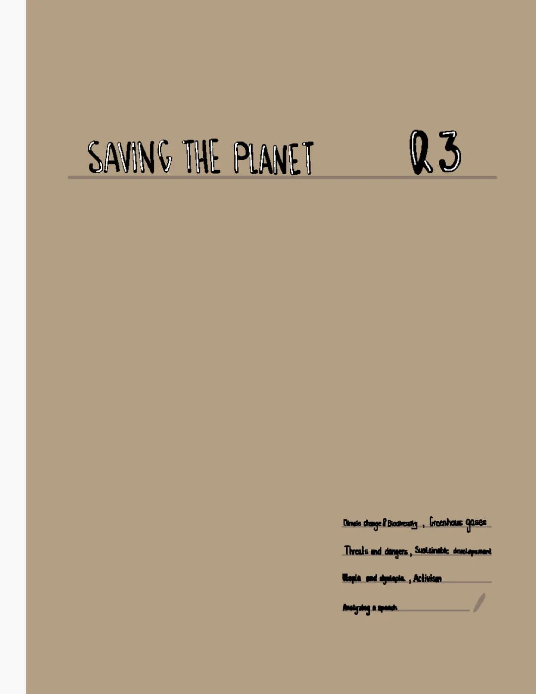 Saving the Planet - Q3 Abiturvorbereitung