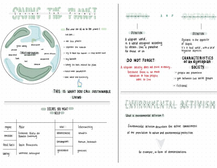 SAVING THE PLANET
23
Analyzing a speech
Climate change & Biodiversity
Threats and dangers,
Utopia and dystopia, Activism
Greenhous gases
gas