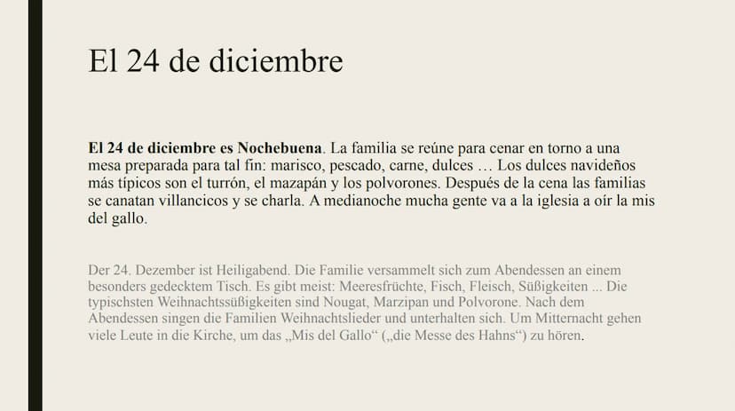 NAVIDAD EN
ESPAÑA
Weihnachten in Spanien El 22 de diciembre
En España la Navidad empieza el 22 de diciembre, el día de la lotería. Es un día