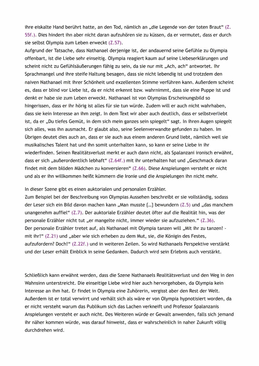 Acelya Berk
Der Sandmann
1. Analyse
Der Textauszug aus dem Roman ,,Der Sandmann" von Ernst Theodor Amadeus Hoffmann,
erschienen am 16. Novem