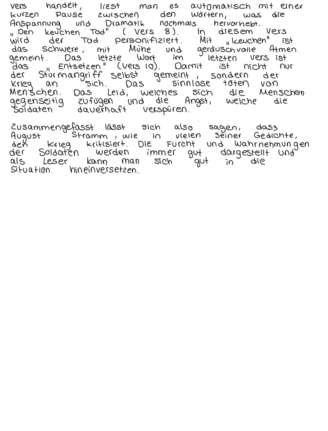 Sturmangriff - August Stramm
- Interpretation
In dem Gedicht
welches im
1915
selben
Jahr
einen düsteren und
bei dem
besonders
wieder gespieg