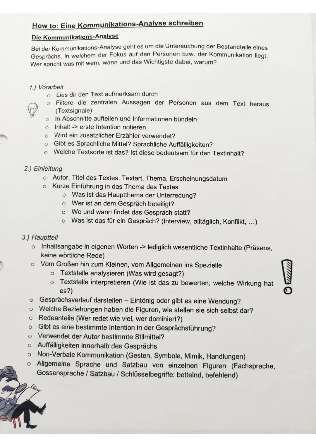 Wie schreibt man eine Kommunikations-Analyse?