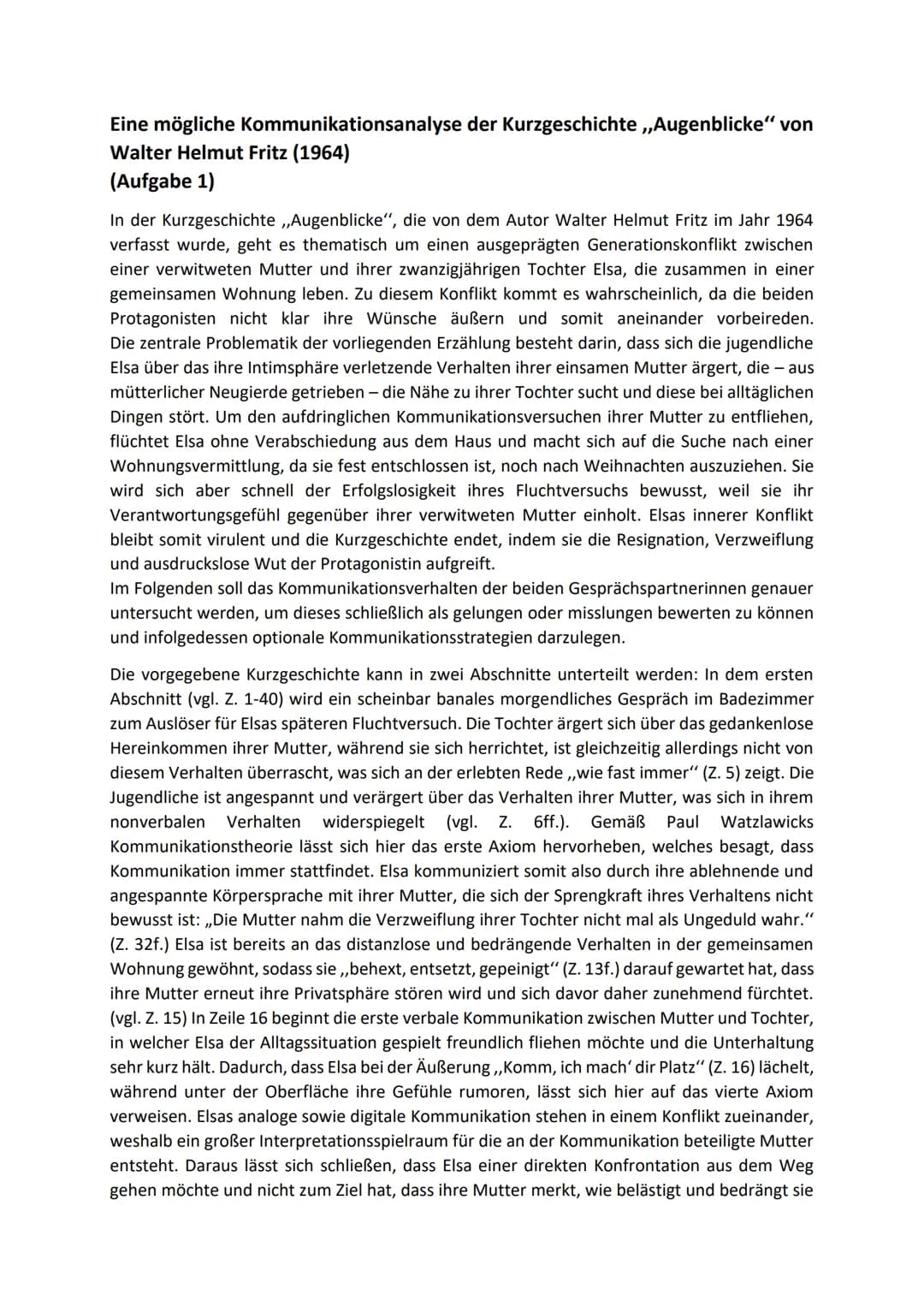 26.10.21
Übungsklausur
5
Deutsch
Deutsch E-Phase
Sprache als Medium
Kommunikation: Reden wir miteinander oder aneinander vorbei?
Augenblicke