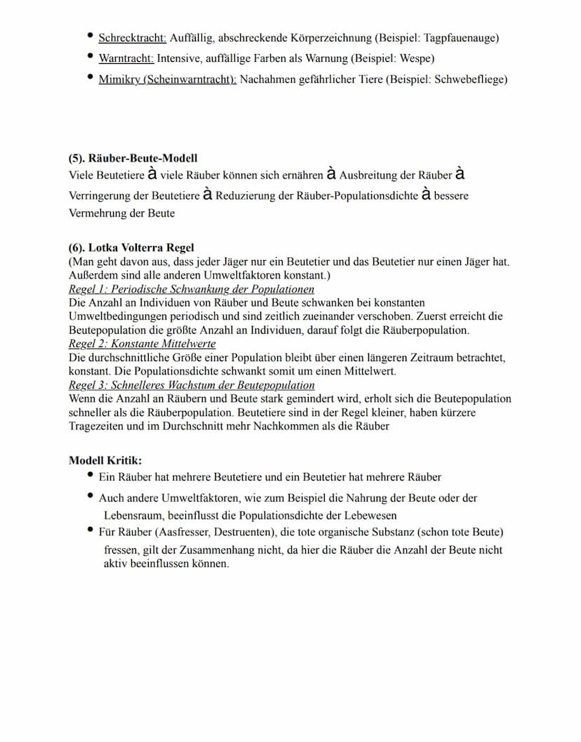 (1). Einfach Erklärt
• Beziehung zwischen zwei Individuen: Die Beute, die gefressen wird und der Räuber,
der sich von der Beute ernährt
• Rä