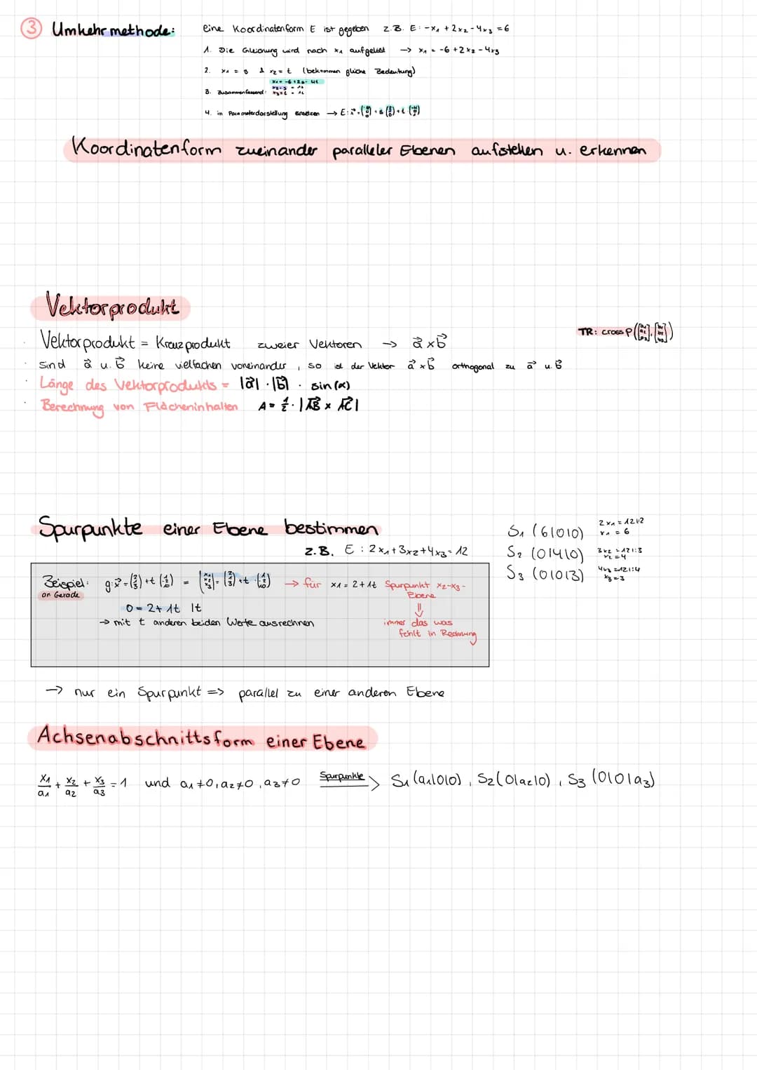 Beispiel:
Winkel
cos (6)=-
Schnittwinkel o zw. Ebene f und Ebene E mit nivon F und n von E
10₁ ²1
cas (0)
0° ≤0 ≤ 90°
Ind
zwischen Ebene u. 