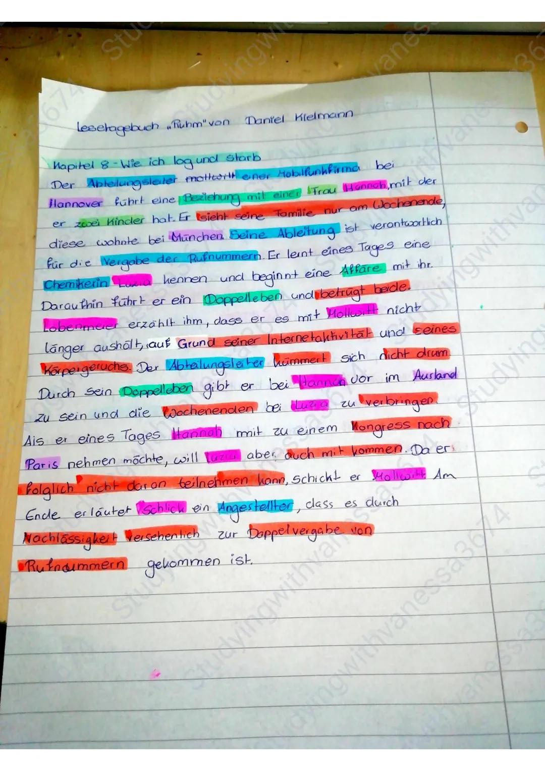 Stu

Namen
Job
Lesetagebuch Ruhm" von Daniel Kielmann

Kapitel A-Stimmen
Tamilienvater Ebeling ist Angestellter eines Unternehmens
Beziehung