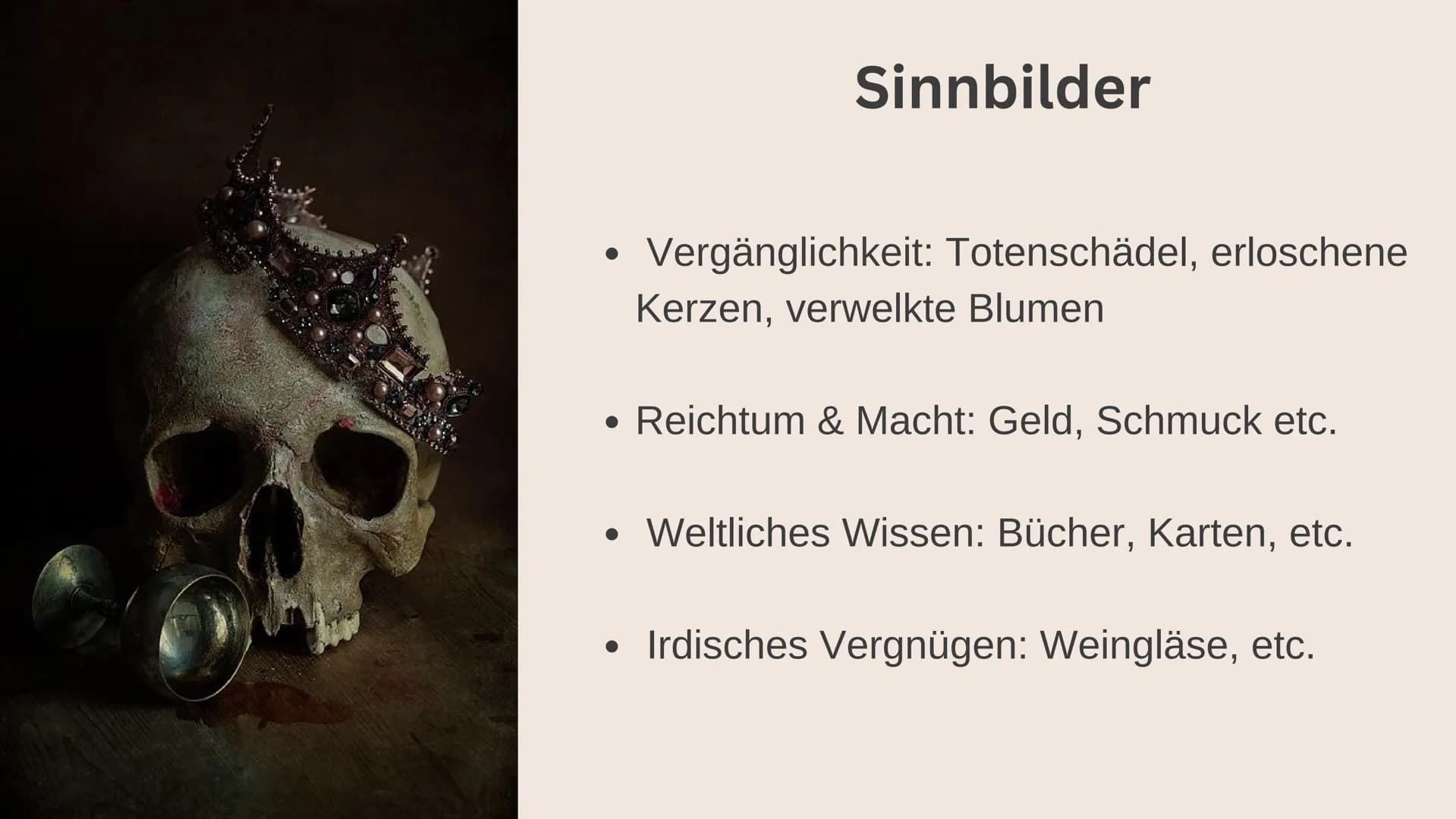 Stillleben
des
Barock Gliederung
(gesellschaftliche) Hintergründe
Leitmotive
relevante Gestaltungsmittel
Stillleben & Arten von Stillleben
F
