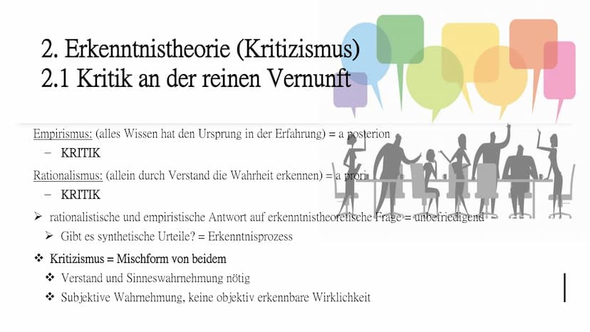 Erkenntnistheorie
Immanuel Kant Gliederung
1. Immanuel Kant
1.1 Biografie
1.2 Charaktereigenschaften
1.3 Werke
2. Erkenntnistheorie (Kritizi