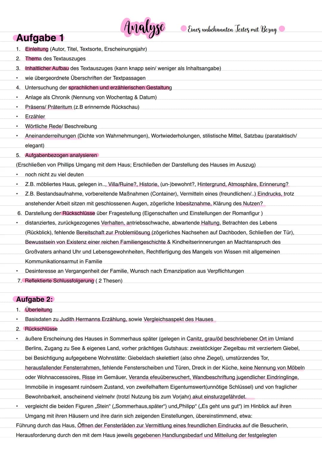 Aufgabe 1
1. Einleitung (Autor, Titel, Textsorte, Erscheinungsjahr)
2. Thema des Textauszuges
3. Inhaltlicher Aufbau des Textauszuges (kann 