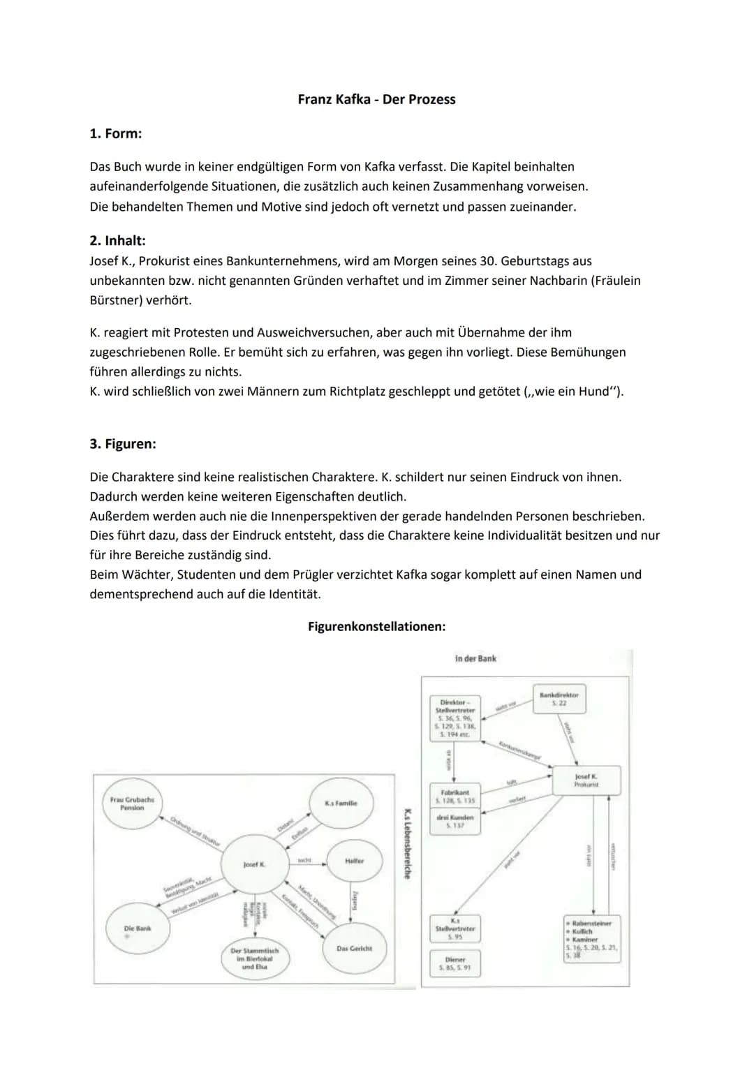 1. Form:
Das Buch wurde in keiner endgültigen Form von Kafka verfasst. Die Kapitel beinhalten
aufeinanderfolgende Situationen, die zusätzlic