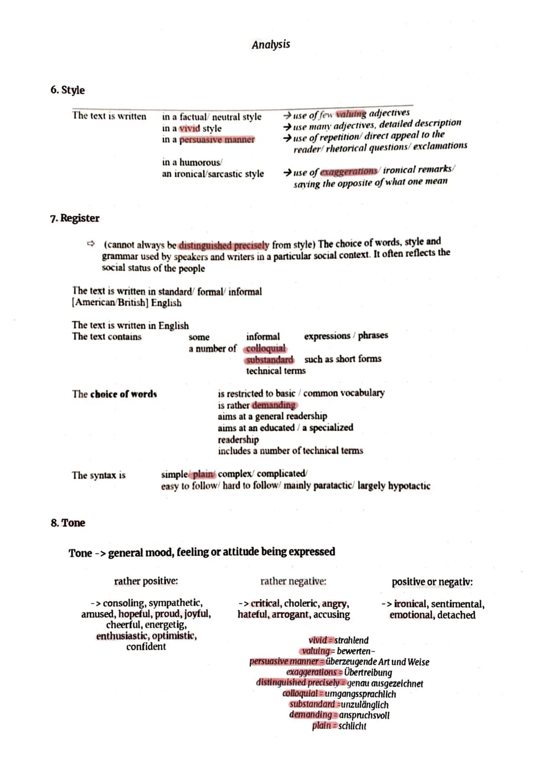 1. Task: Analysing non-fictional texts
Introduction:
-> text type, title, name of the author, source of the text, date and place
-> main mes