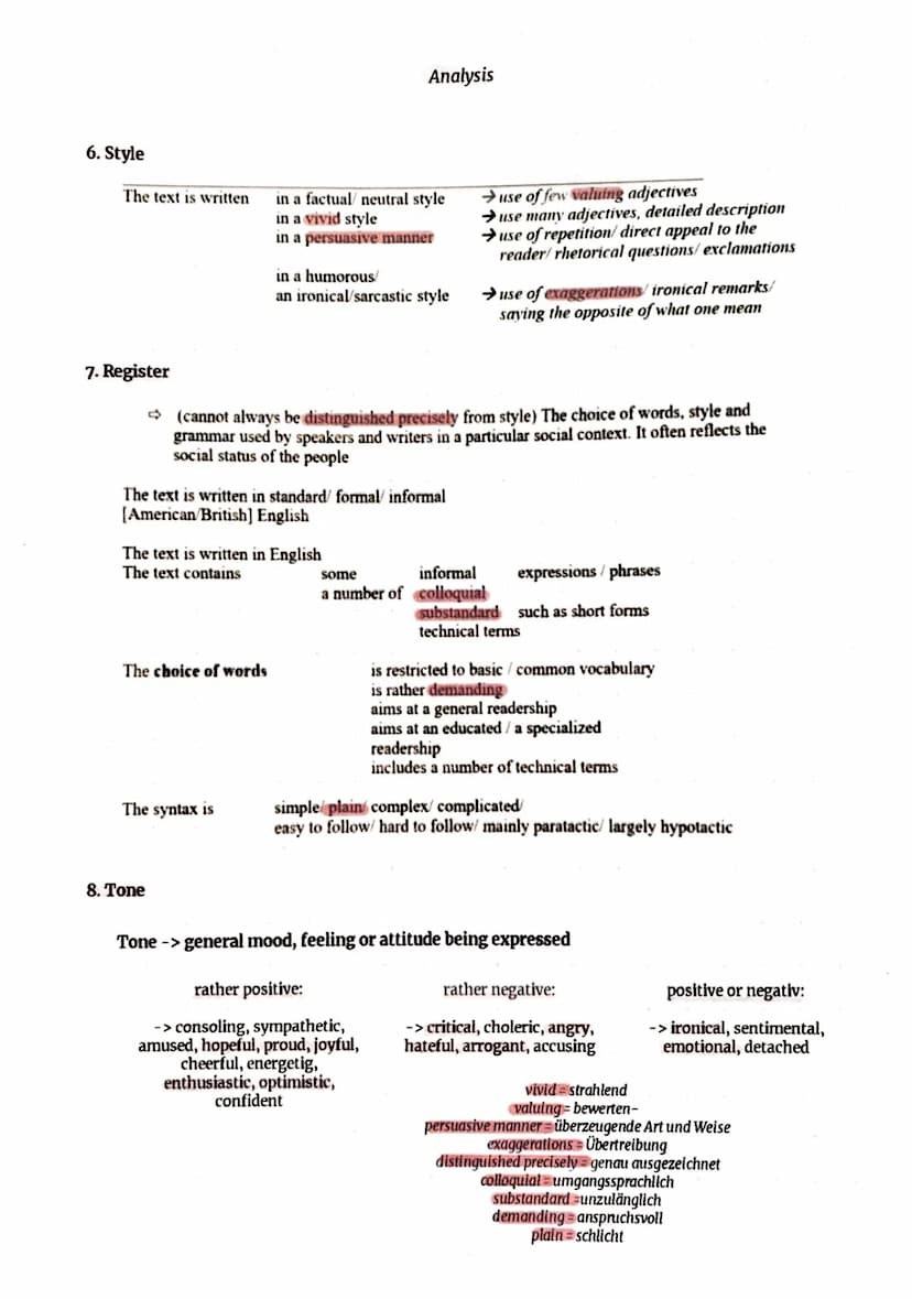 1. Task: Analysing non-fictional texts
Introduction:
-> text type, title, name of the author, source of the text, date and place
-> main mes