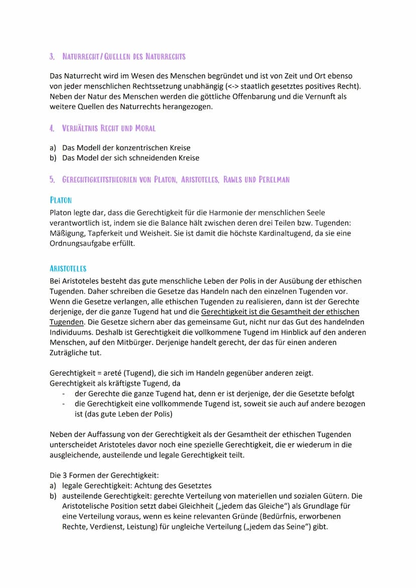 ETHIK KLAUSUR Q12/1
1. POSITIVES RECHT
= Unter positivem Recht versteht man die Summe der von staatlicher Seite als Gesetzgeber
(Rechtsmonop