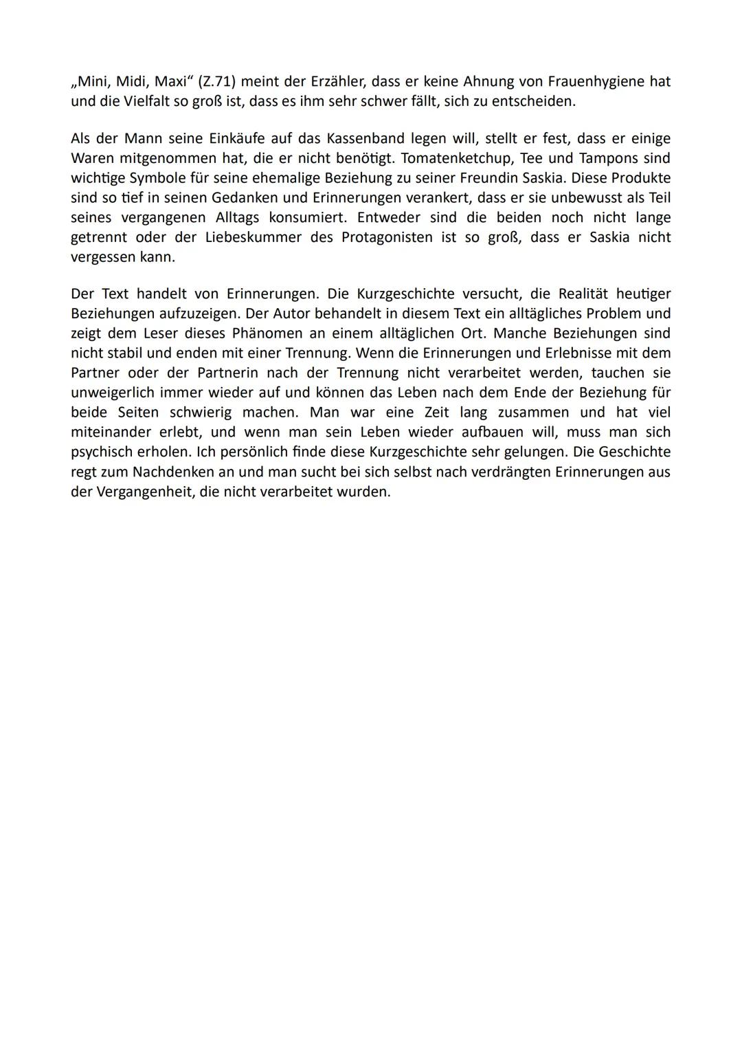 Kurzgeschichte Analyse & Interpretation
,,Erinnerungsangebote"
Die Kurzgeschichte ,,Erinnerungsangebote" von Kai Fischer aus dem Jahr 2002 h