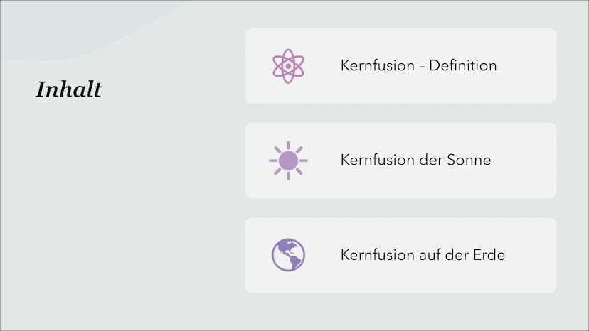 Kernfusion
Verschmelzung von Atomkernen Inhalt
Kernfusion - Definition
Kernfusion der Sonne
Kernfusion auf der Erde Kernfusion
Reaktion, bei