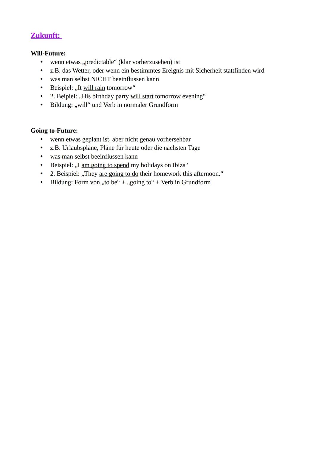 # Tenses in English

## Gegenwart:

### Simple Present:
*   normale Gegenwartsform
*   wenn etwas dauerhaft stattfindet, bzw. zu einem besti