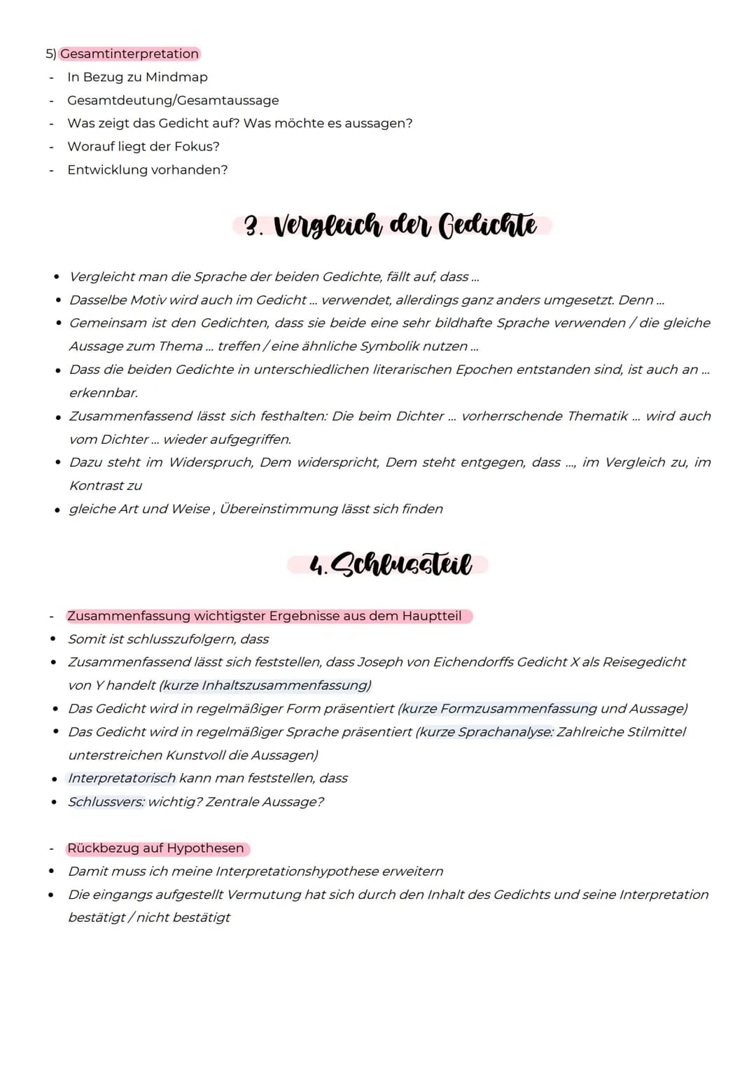 ●
●
●
●
●
●
●
Gedichtvergleich
1. Einleitung
Allgemeine Hinführung zum Thema Reisen:
Auch heute noch verbindet viele Menschen eine tiefe Seh