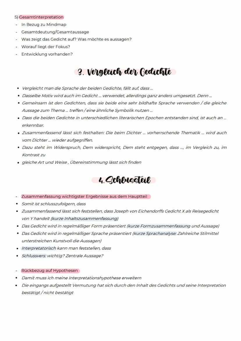 ●
●
●
●
●
●
●
Gedichtvergleich
1. Einleitung
Allgemeine Hinführung zum Thema Reisen:
Auch heute noch verbindet viele Menschen eine tiefe Seh