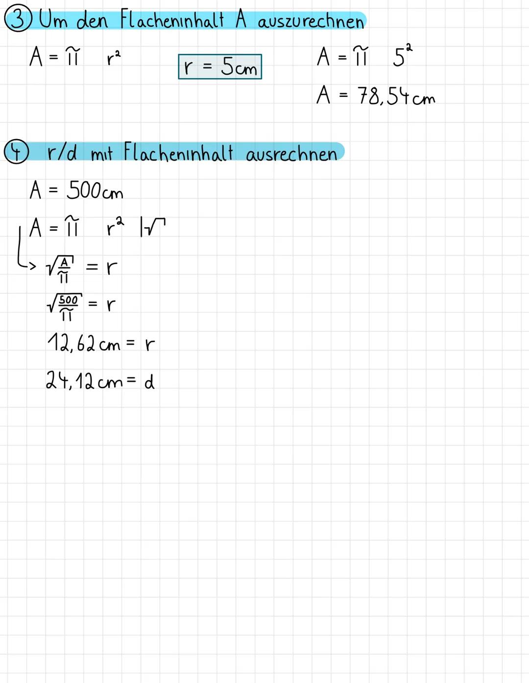 # Kreise



M = Mittelpunkt
r = Radius
d = Durchmesser
0 = Umfang


d
M
r

① Um den Umfang auszurechnen

U = id
oder,
U = 211 r


d = 5cm
r 