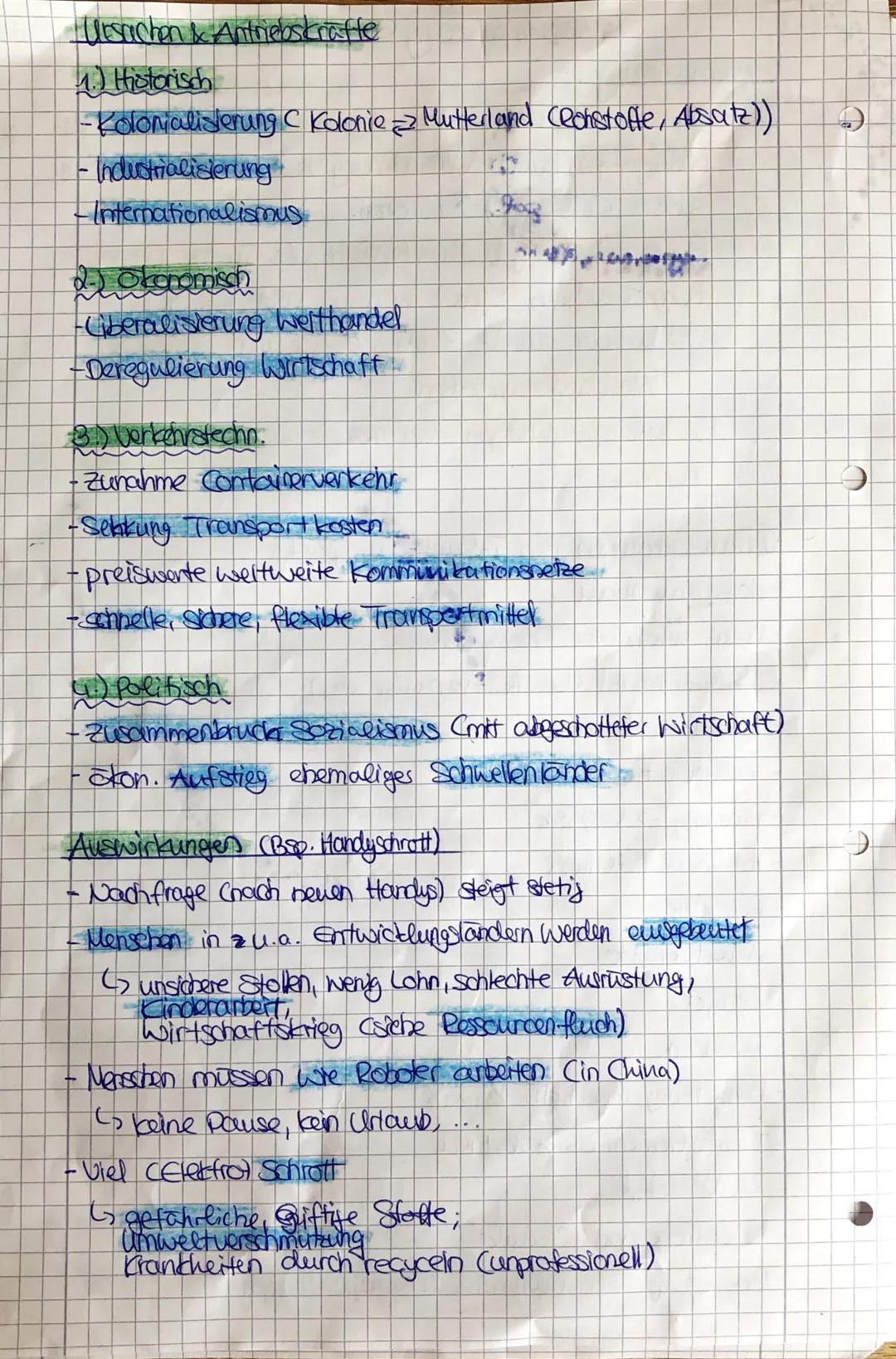Zusammenfassung Geo-KA1
Florian Britsch
# Globalisierung
Det: dyn. Prozess, weltweiter Integration von Wirtschafts-
Fichungen
bedingungen, d