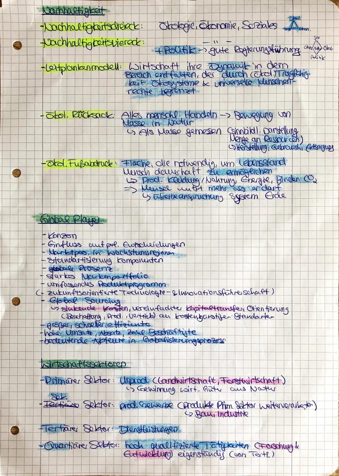 Zusammenfassung Geo-KA1
Florian Britsch
# Globalisierung
Det: dyn. Prozess, weltweiter Integration von Wirtschafts-
Fichungen
bedingungen, d