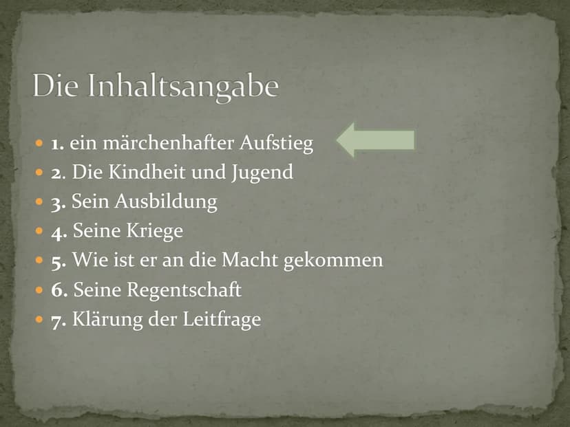 Napoleon Bonaparte
Warum haben die
Franzosen Napoleon als
Kaiser akzeptiert Die Inhaltsangabe
• 1. ein märchenhafter Aufstieg
2. Die Kindhei