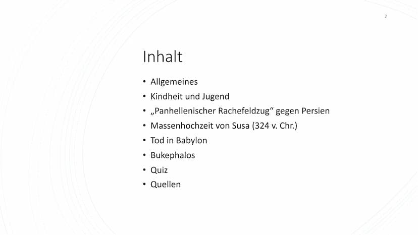 Alexander der Große und Bukephalos - Handout
1 Allgemeines
2 Kindheit und Jugend
ALEXANDER DER GROSSE (356-323 v. Chr.)
König von Makedonien