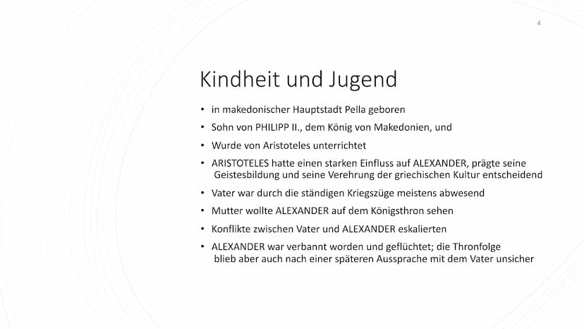 Alexander der Große und Bukephalos - Handout
1 Allgemeines
2 Kindheit und Jugend
ALEXANDER DER GROSSE (356-323 v. Chr.)
König von Makedonien