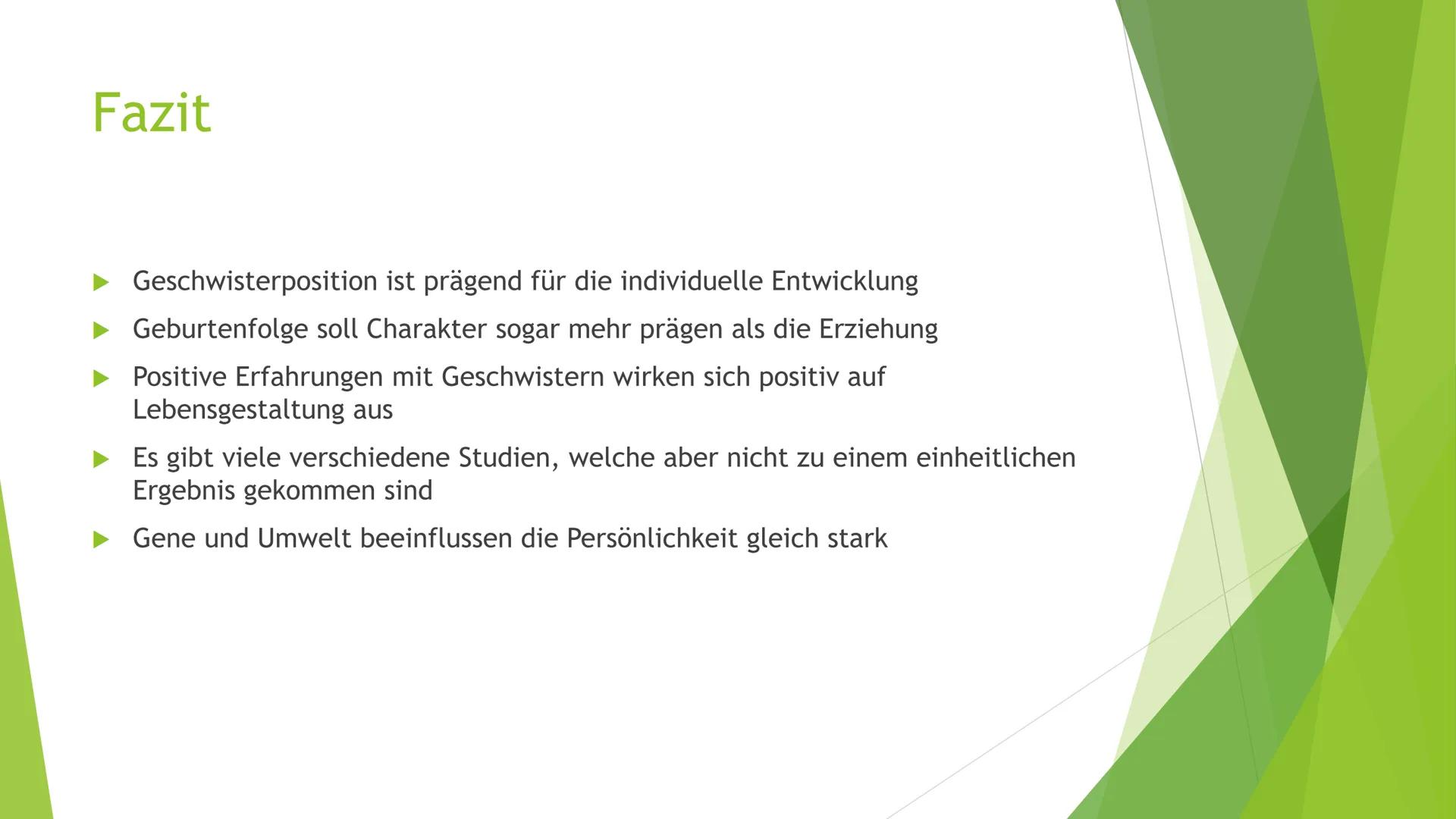 Hat die Geschwisterposition Einfluss auf die
Persönlichkeitsentwicklung?
Allgemeines über Geschwisterpositionen
Teilt nur etwas über zahlenm