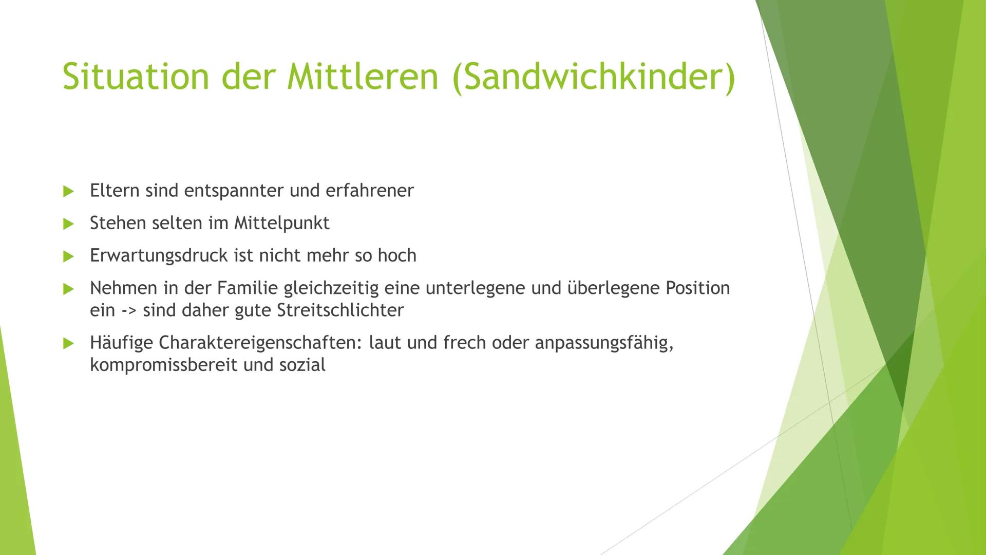 Hat die Geschwisterposition Einfluss auf die
Persönlichkeitsentwicklung?
Allgemeines über Geschwisterpositionen
Teilt nur etwas über zahlenm