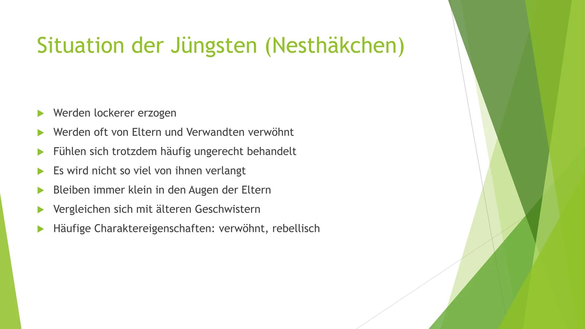 Hat die Geschwisterposition Einfluss auf die
Persönlichkeitsentwicklung?
Allgemeines über Geschwisterpositionen
Teilt nur etwas über zahlenm