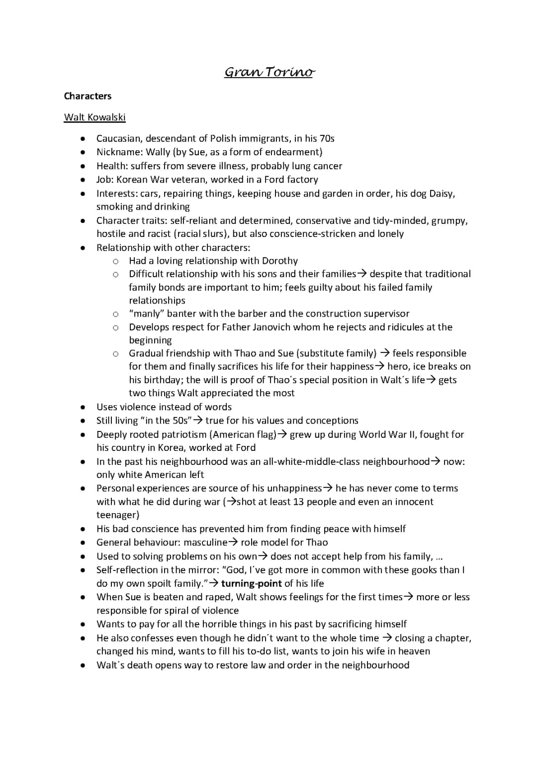 Gran Torino Summary: A Simple Guide for Students