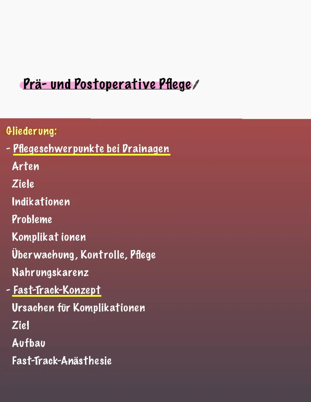 Prä- und Postoperative Pflege