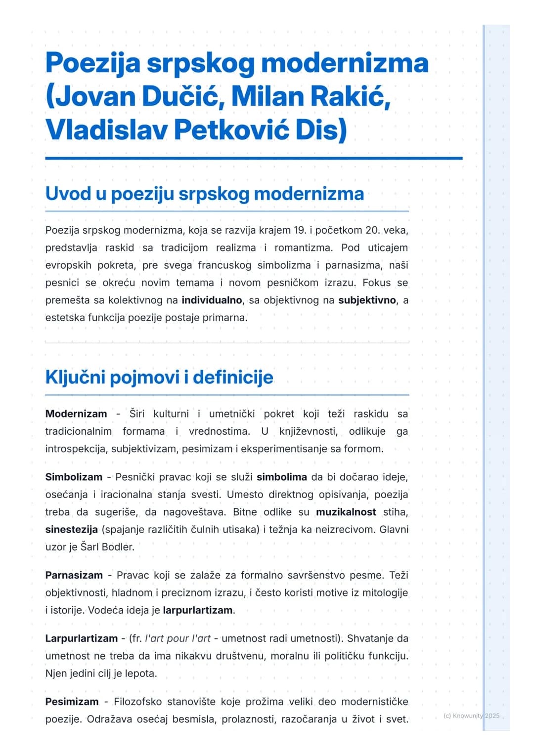 # Poezija srpskog modernizma
(Jovan Dučić, Milan Rakić,
Vladislav Petković Dis)

Uvod u poeziju srpskog modernizma

Poezija srpskog moderniz