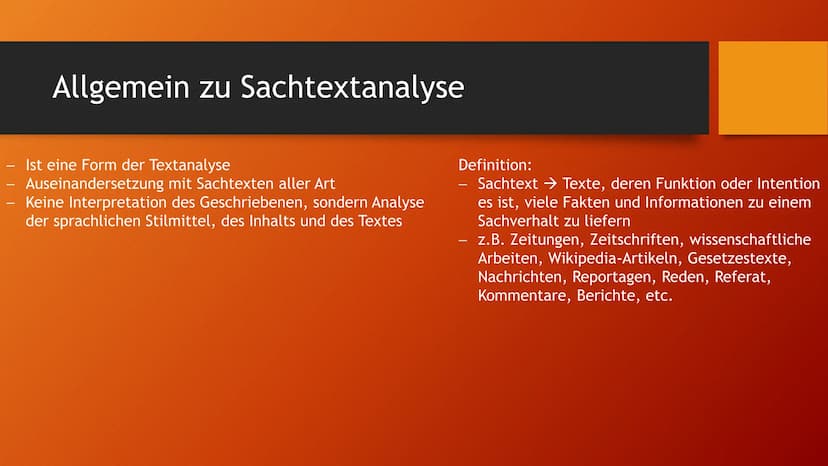 Stundenprotokoll vom
14.12.2021
Vorbreitung für die Klausur
Sachtextanalyse -
-
Allgemein zu Sachtextanalyse
Ist eine Form der Textanalyse
A