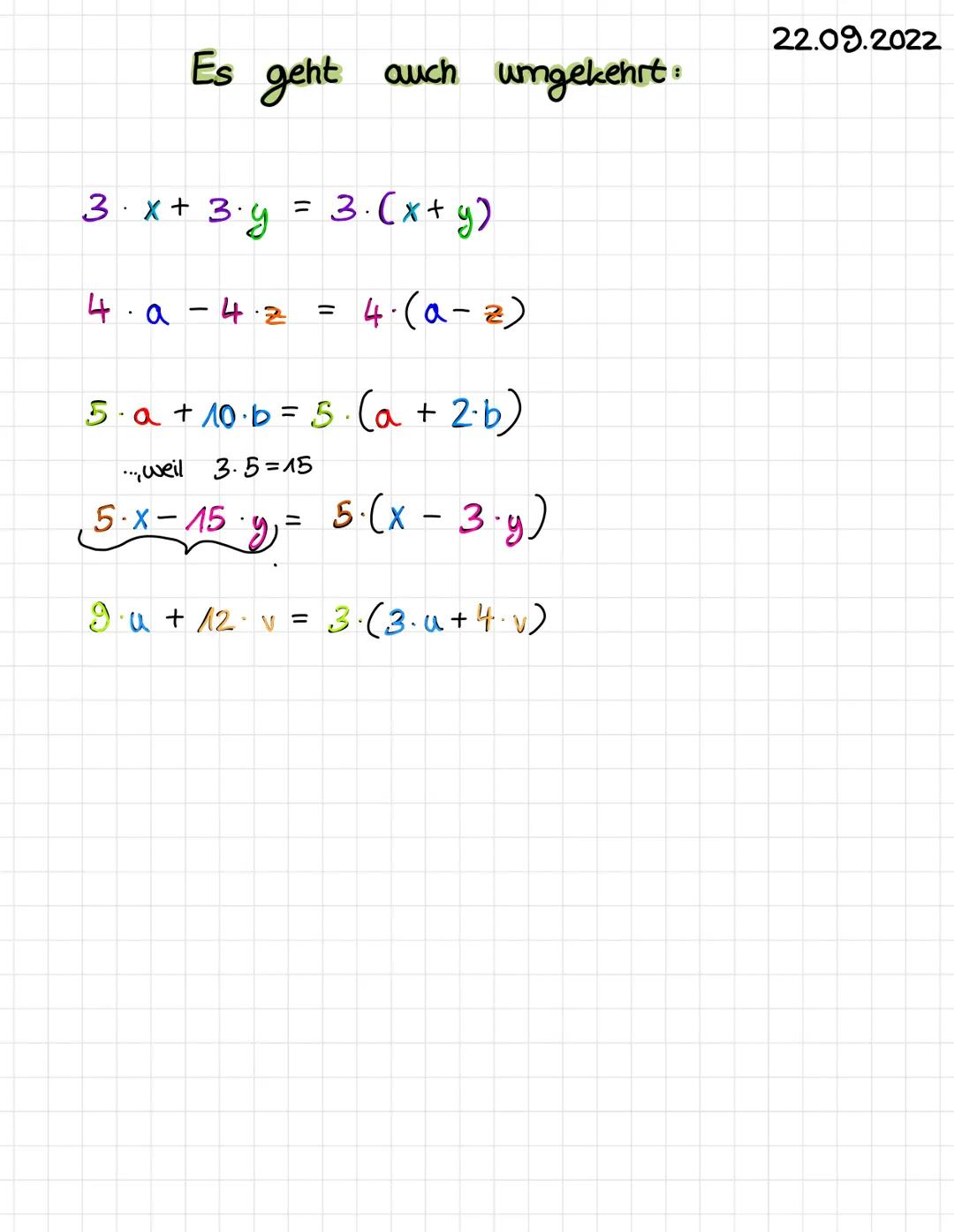 Klammern auflösen!
BSP. 23+4=10
2. (3+4)=14
23+ 2.4=14
2. (3+4)= 2.3 + 2.4
3-(6+8)= 3·6+3.8
4.-(6-2)
4·(6-2) = 4.6-4.2
(6 (3+x) = 6·3+6·x
7·