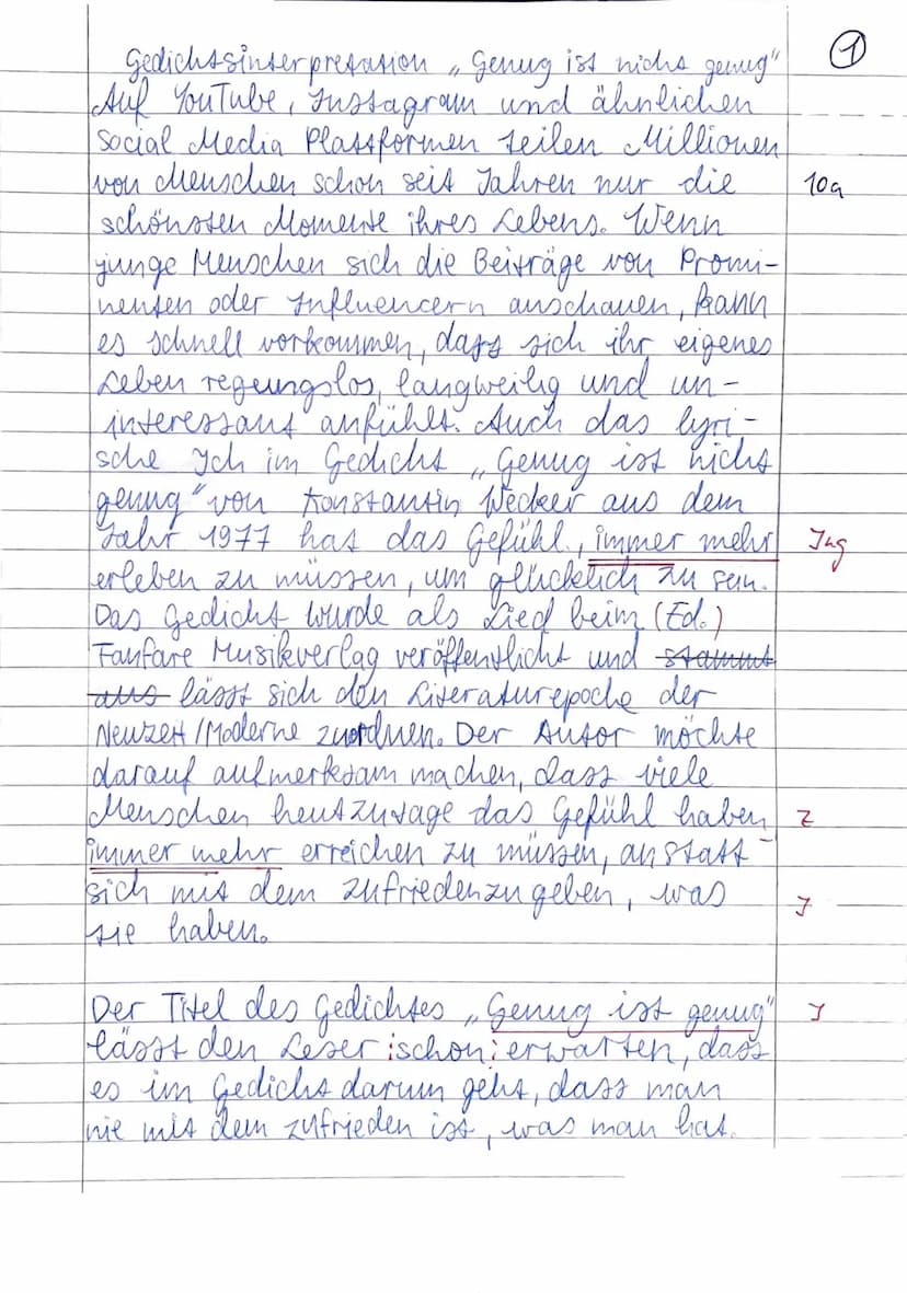 Klasse 10
Besondere Leistungsfeststellung
Deutsch
Schuljahr: 2021/2022
07. März 2022
Gewählte Aufgabe: Thema 2 (Gedicht)
Liebe Karoline, du 