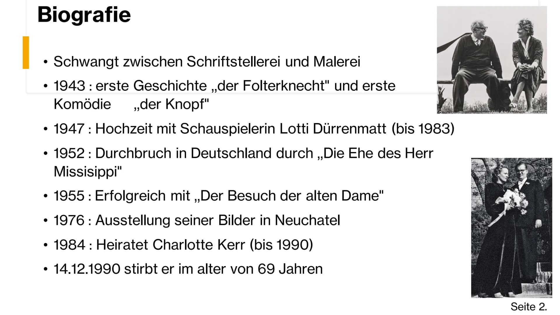 Friedrich
Dürrenmatt
,,Ein Schriftsteller kann die Welt im
besten Fall beunruhigen, im
seltensten Fall beeinflussen-
verändern nie". Inhalts