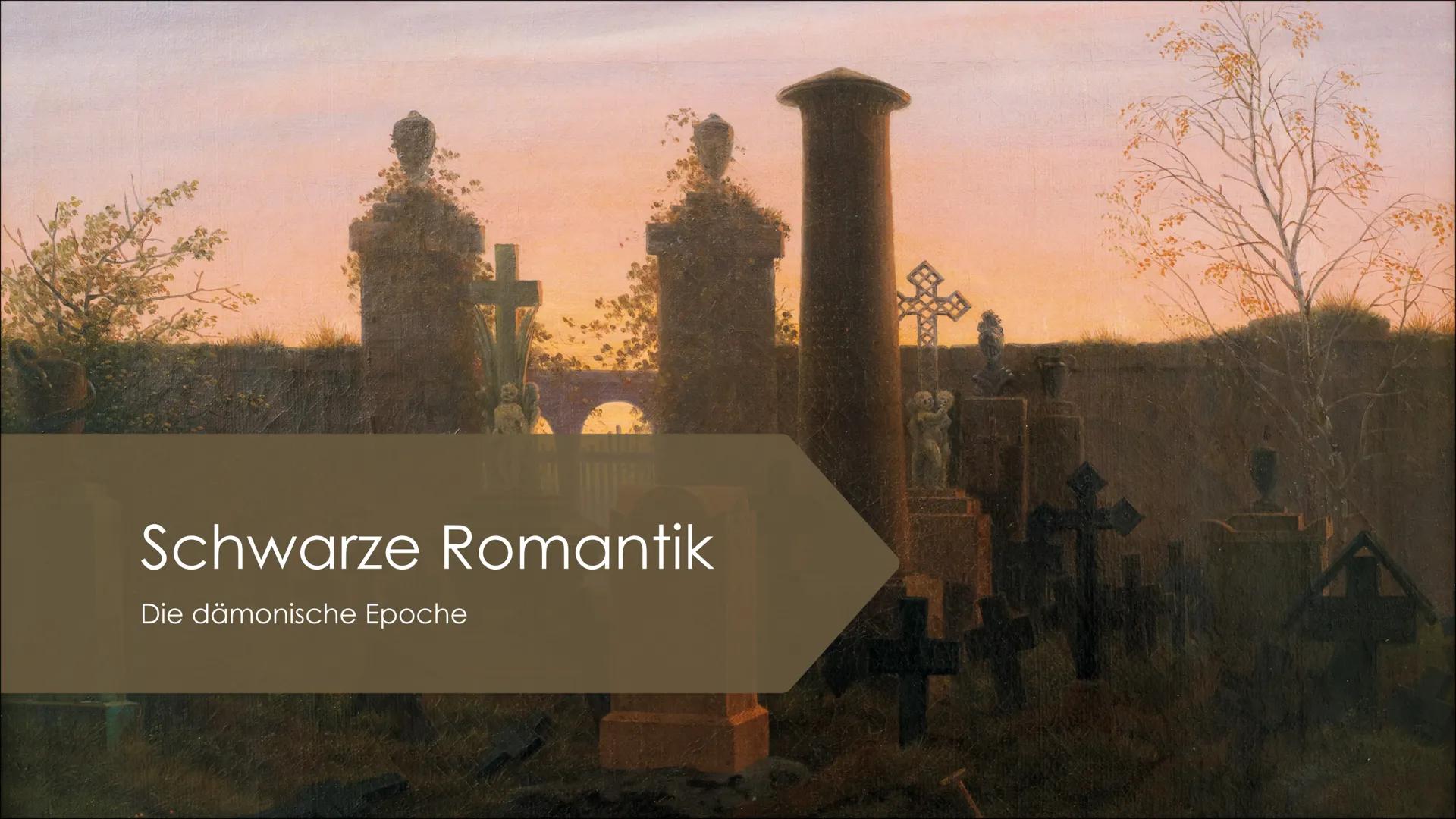 # Schwarze Romantik

Die dämonische Epoche # Inhalt

► Die schwarze Romantik

■ Definition

► Entwicklung

► Wesentliche Merkmale

► Zentral