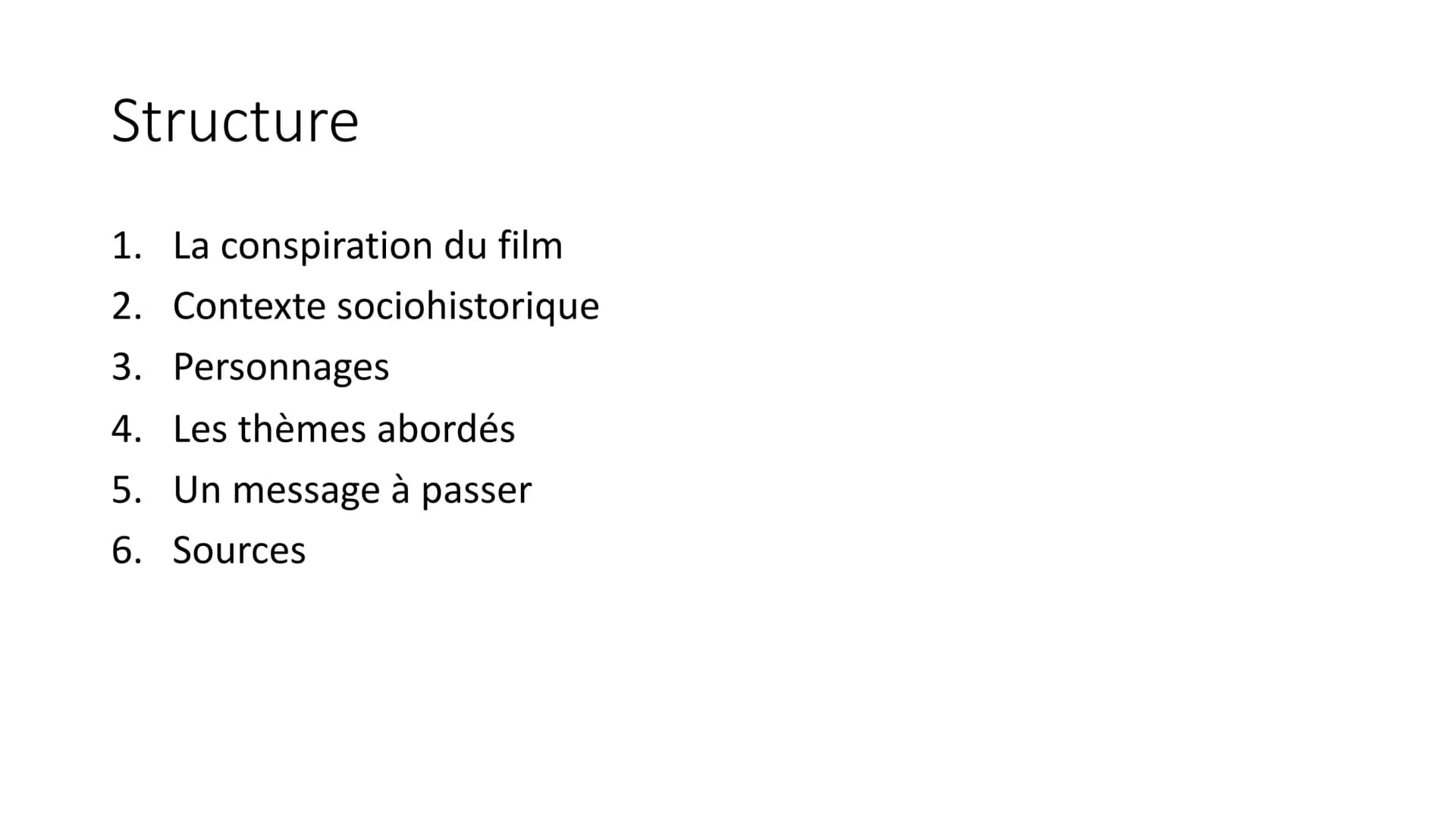 Les Intouchables
Un film francais d'Olivier Nakache et Eric Toledano Structure
1. La conspiration du film
2. Contexte sociohistorique
3. Per