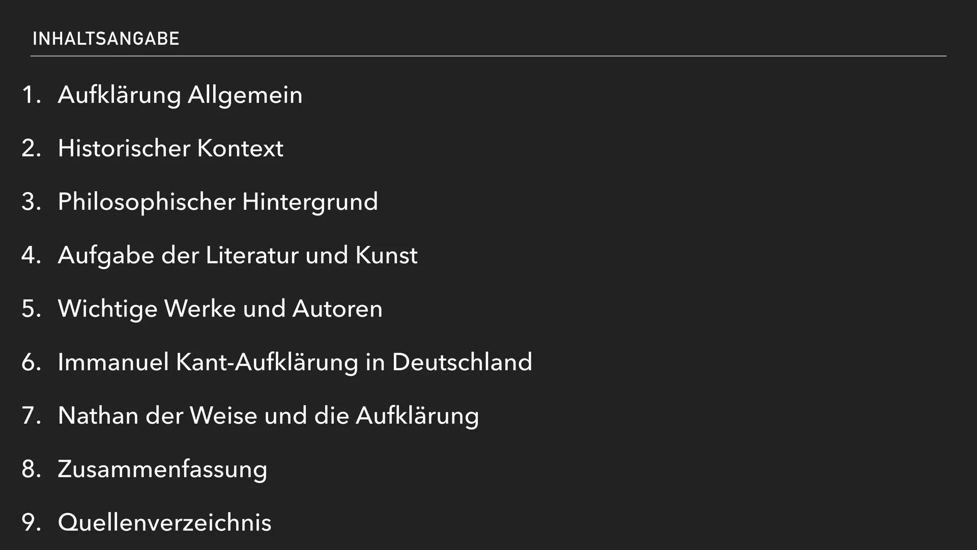 OSE
VERNUNFT IST WAHRHEIT
DIE EPOCHE DER AUFKLÄRUNG INHALTSANGABE
1. Aufklärung Allgemein
2. Historischer Kontext
3. Philosophischer Hinterg